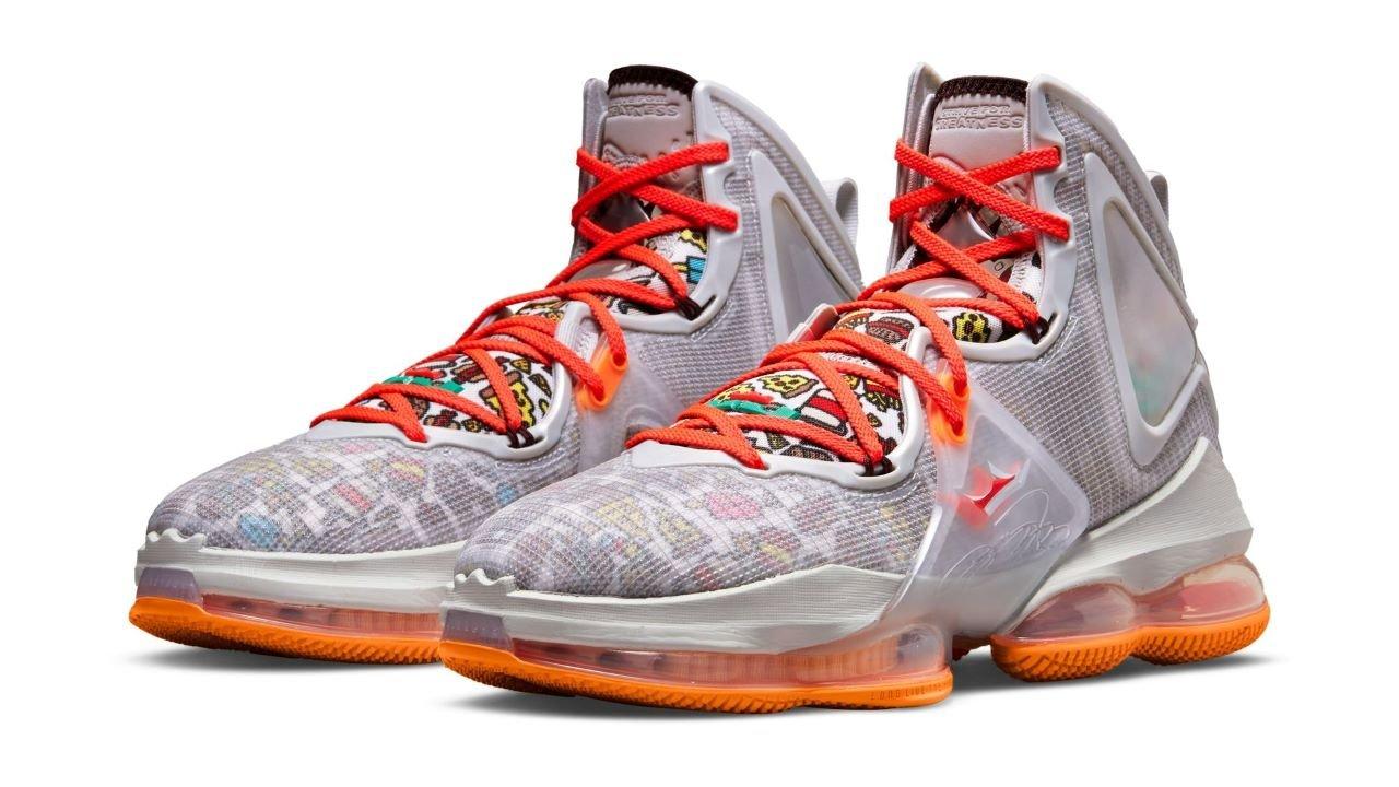 Orange and hotsell white lebrons